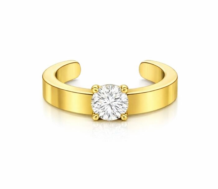 Nausznica Solitaire Cuff - Gold Plated