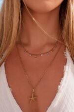 Luce Necklace Blue Gold Plated - obrazek 2