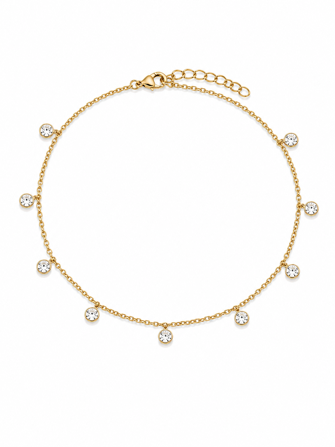 07ebe4f8-bd31-4f9a-ae76-bedfa32ab896 Luce Anklet Crystal - Gold Plated - obrazek 1