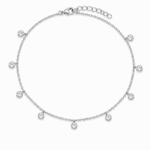 Luce Anklet Crystal - Silver