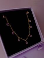 Luce Anklet Violet - Gold Plated - obrazek 2