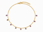 Luce Anklet Violet - Gold Plated