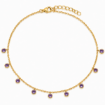 Luce Anklet Violet - Gold Plated