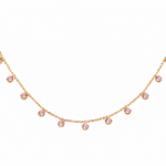 Luce Necklace Pink Srebro pozłacane