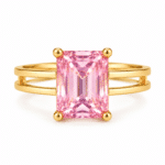 Pierścionek pozłacany Aura Pink - srebro 925