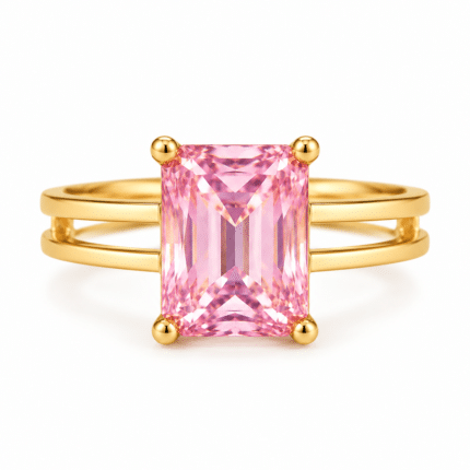 Pierścionek pozłacany Aura Pink - srebro 925