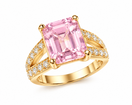 Pierścionek pozłacany Muse Pink - srebro 925