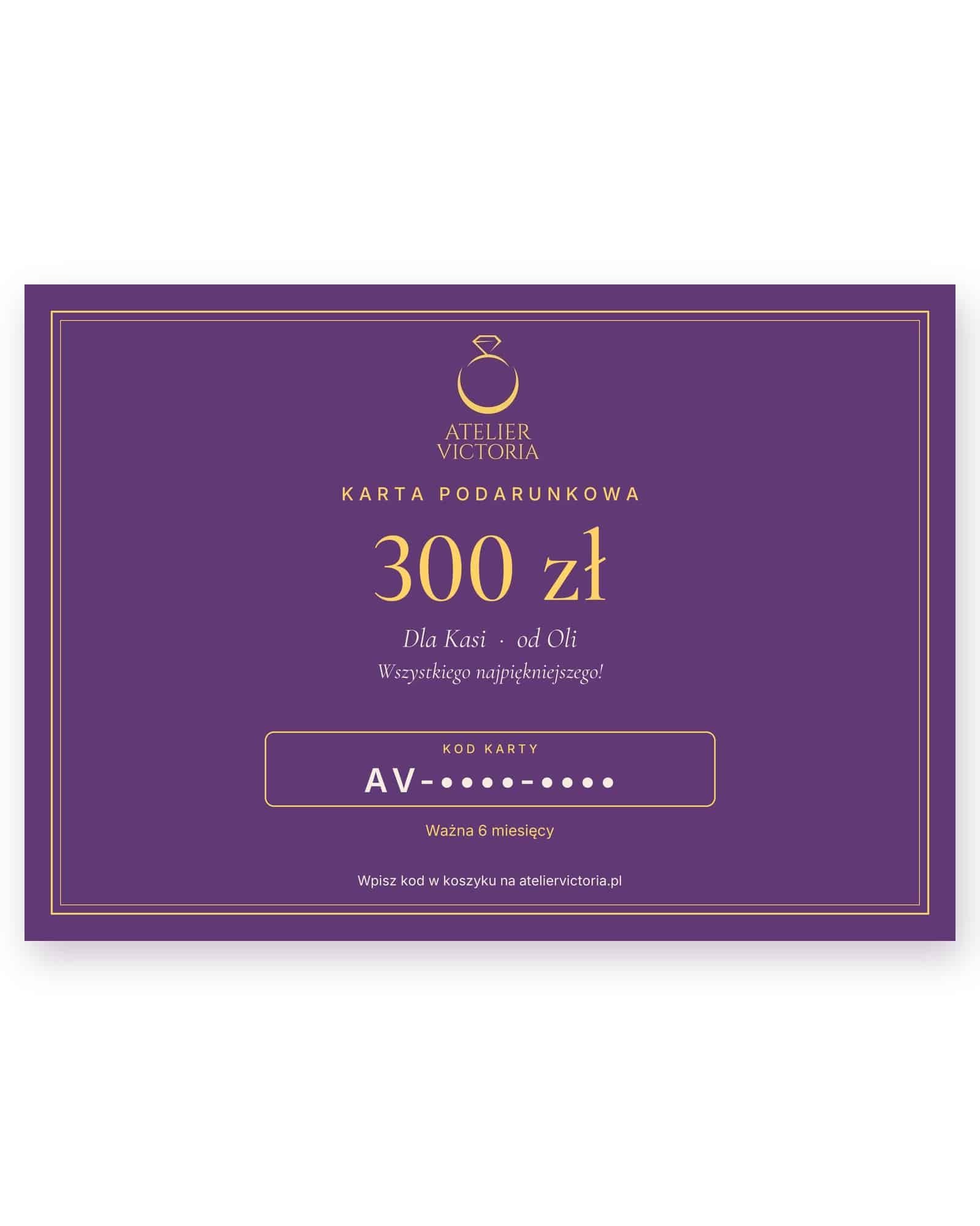 Karta podarunkowa Atelier Victoria 300 zł Karta podarunkowa Atelier Victoria 300 zł